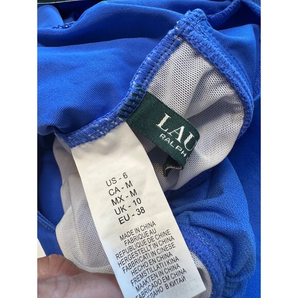 Ralph Lauren Tankini Swim Size 6 Halter Top Print Bottom NWT Blue Ruffle Print B - Picture 10 of 12
